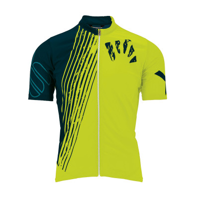 Letní cyklistický dres pánský Karpos Green Fire MTB žlutý/modrý/zelený