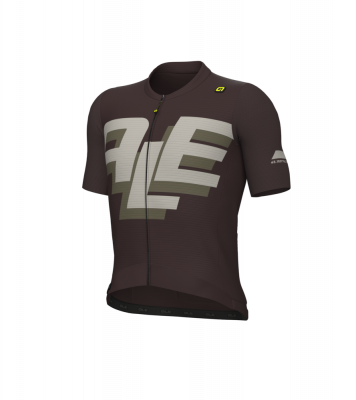 Letní cyklistický dres ALé Cycling pánský PR-E Sauvage hnědý