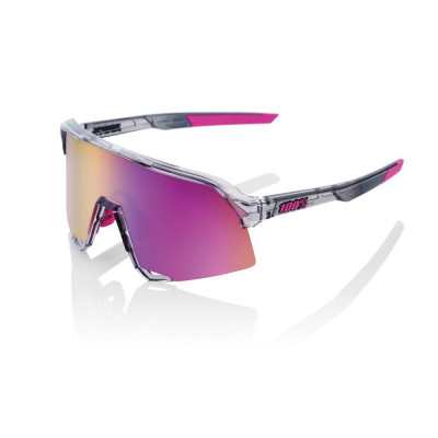 Cyklistické brýle 100% S3 - Polished Translucent Grey - Purple Multilayer Mirror Lens