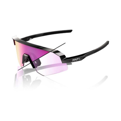 Cyklistické brýle 100% Slendale SL - Gloss Black - Photochromic Purple Mirror