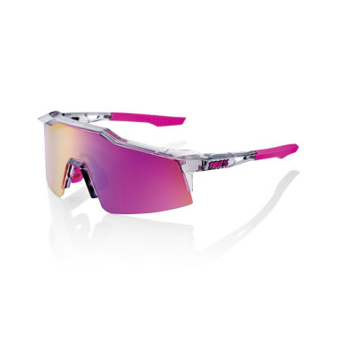 Cyklistické brýle 100% Speedcraft SL - Polished Translucent Grey - Purple Multilayer Mirror Lens fialové