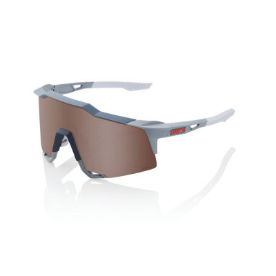 Cyklistické brýle 100% Speedcraft - Soft Tact Stone Grey - HiPER Crimson Silver Mirror Lens