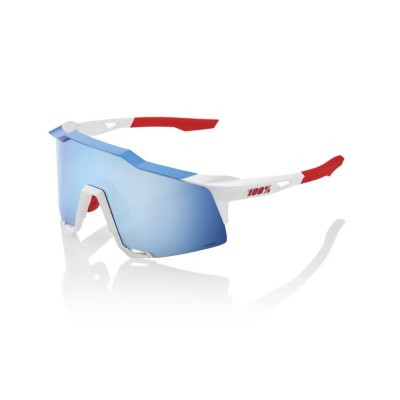 Cyklistické brýle 100% Speedcraft - TotalEnergies Team Matte White / Metallic Blue - HiPER Blue Multilayer Mirror