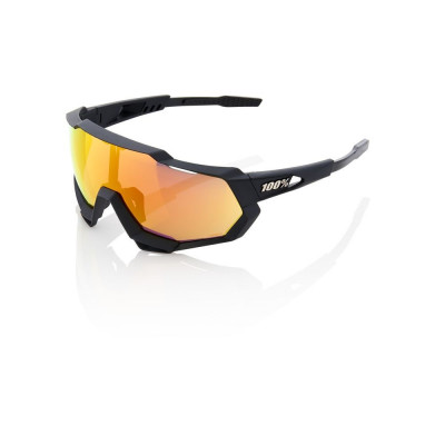 Cyklistické brýle 100% Speedtrap Soft Tact Black - Hiper Red Multilayer Mirror Lens černé/oranžové