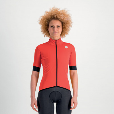 Cyklistická dámská bunda s krátkym rukávem Sportful Fiandre Light NoRain rudá