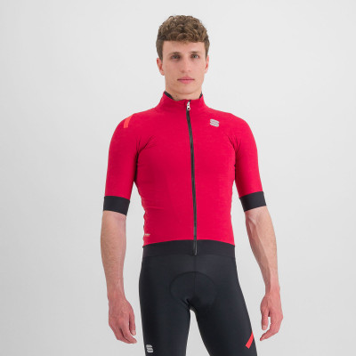 Zimní cyklistická bunda s krátkým rukávem pánská Sportful Fiandre Pro tmavě růžová