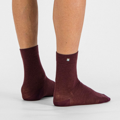 Zimní cyklistické dámské ponožky Sportful Matchy Wool vínové