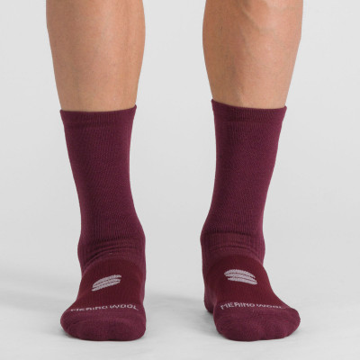Zimní cyklistické ponožky Sportful Merino Wool bordó