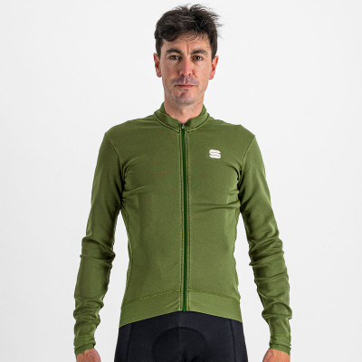 Přechodný cyklistický pánský dres Sportful Monocrome Thermal zelený