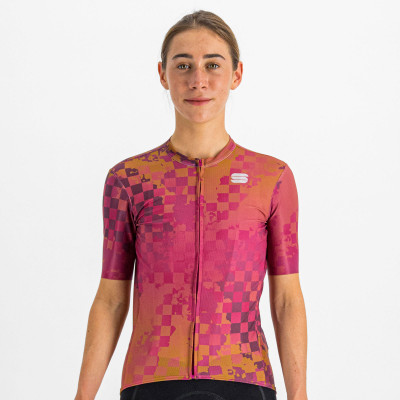 Letní cyklistický dres dámský Sportful Rocket cyklamenový/hnědý
