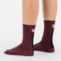 Sportful WOOL W 16 dámske ponožky tmavočervené/čierne_alt4