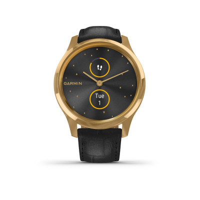 vivomove Luxe, 24K Gold-Black Embossed, Leather
